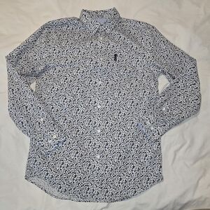 Ben Sherman White & Navy Micro Floral Button-Down Shirt